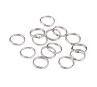 100Pcs Double Loops Open Jump Rings 16 * 0.8/14 * 0.7mm, Twisted Jump Split Rings for Jewelry Making(Rhodium,16mm)