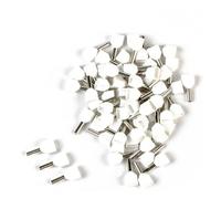 100PCS Double Wire Pipe TE0508 7508 0.5~6.0mm² Cold Press Copper End Ferrule Tube Shaped Insulated Tubular Terminal(WHITE,TE7508)
