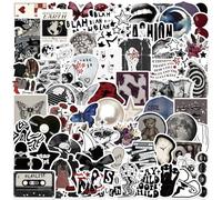 100Pcs Downtown Girls Stickers, Cool Trendy Y2K Stickers, Red and Black Aesthetic Decals for Journal Laptop Scrapbooking, Teens and Girls