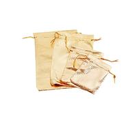 100Pcs Drawstring Bags Organza Jewelry Bags Storage Pouches Candy Gift Bags for Jewelry Christmas Party Wedding Favors (Golden 4 sizes)
