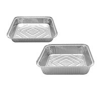 100Pcs Each - 9x9x1.5" And 9x9x 2" Aluminium Foil Pans With Lids, Heavy Duty Square Foil Trays, Disposable Foil Food Containers, Large Foil Trays For Storing Baking Cooking Food Takeaway