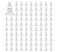 100pcs Earring Backs, 0.43x0.31 Inch Plastic Back Earring Studs Clear Earring Backs Replacement Earring Hook Backs for Stabilizing Earring Stud Hooks