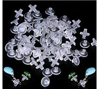 100Pcs Earring Backs,Earrings Backs, Non-Allergenic Rubber Earring Backs for Studs, Flying Saucer Design, Clear Earrings Accessory, Comfortable Silicone Ear Pad Backs for Daily Sleeping Wear