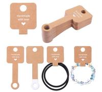 100pcs Earring Cards for Selling Jewelry,Brown Earring Display Holder Cards,Jewelry Card for Selling,Blank Paper Tags with 2 Holes,Handmade with Love Self Adhesive Necklace Display Hanging