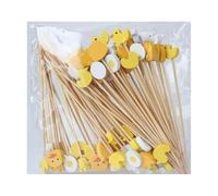 100PCS Easter Bunny Carrots Cocktail Picks, Long Fruit Sticks Food Toothpicks Sandwich Appetizer Charcuterie Skewers, Easter Cake Picks Food Appetizers Decor
