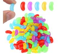 100pcs Easter Fake Jelly Beans, Colored Resin Jelly Beans Sweet for Crafts Miniature Fake Candy Decoration for Easter Egg Hunt Game Basket Filler DIY Craft