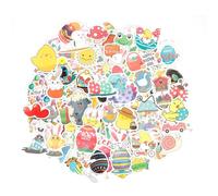 100Pcs Easter Stickers Egg,Happy Easter,Self Adhesive Stickers for Scrapbooking,Crafts Card Making Colorful Self Adhesive Reward