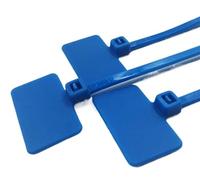 100pcs Easy Mark 4 * 150mm Nylon Cable Ties Tag Labels Plastic Loop Markers Self-Locking Zip(100PCS Blue)
