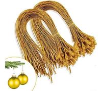 100pcs Easy Use Snap Fastener Cords for Christmas Ornaments, Precut Ropes for Various Decorating Needs (Gold)