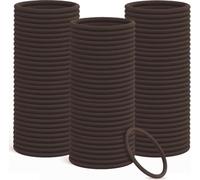 100Pcs Elastic Hair Bobbles, 4mm Strong Elastic Hair Ties for Women, Snag-Free No Metal Soft Hairbands for Thick & Thin Hair - Brown