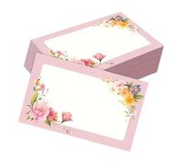 100Pcs Elegant Flower Pattern Unlined Memo Card 3.5x2.1Inch for Wedding Messages Journaling Handwriting Practice Card