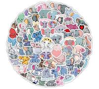 100PCS Elephant Stickers for Skateboard,Bike,Water Bottle,Helmet, Notebook,Scrapbook,Laptop,Car,Luggage,Waterproof Vinyl Cute Animals Stickers,Aesthetic Cartoon Decals,Gift for Girl Children Adults