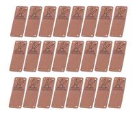 100pcs Embossed Suede Label Tags with Hole, Rabbit Pattern | Retro Creative Finish, Smooth Surface, Sturdy Feel, for Knitting, Clothing Repair, Doll Cloth and Key