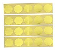 100Pcs Embossing Stickers, Self-Adhesive Blank Metallic Gold Book Embosser, Scallop Edge Embosser Stamp for Stamps, Notary Seal, Book Embossers