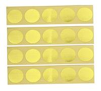 100Pcs Embossing Stickers, Self-Adhesive Blank Metallic Gold Book Embosser, Scallop Edge Embosser Stamp for Stamps, Notary Seal, Book Embossers, Stamp