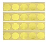 100Pcs Embossing Stickers, Self-Adhesive Blank Metallic Gold Book Embosser, Scallop Edge Embosser Stamp for Stamps, Notary Seal, Book Embossers