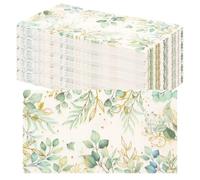 100Pcs Eucalyptus Leaf Paper Napkins, Greenery Pattern Paper Towel Elegant Party Dinner Napkin for Kitchen Restaurant,Disposable Guest Towels for Garden Wedding Party(Long Tissue)