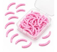 100Pcs Eyelash Curler Refills, Eyelash Curlers Refill Pads, Silicone Rubber curlers Replacement Pad, Durable Rubber Strips for Universal Eyelash Curler with Clear Storage Box - Pink
