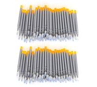 100PCs Fabric Marker Pen Refill, Water Erasable Marking Pen Refill for Tailor Tools, Heat Disappearing at 60℃, Silver Blue Ink for Dark Light Leather Clothing Shoes (Silver)