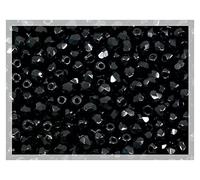 100pcs Faceted Fire Polished Pressed Czech Glass Beads 3mm (0.12in), Jet Black 23980