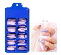 100PCS Fake Nails Tips Clear Acrylic Full Cover Artificial Coffin Shaped Ballerina Nail for Salons and DIY Art
