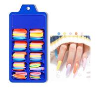100PCS Fake Nails Tips Clear Acrylic Full Cover Artificial Coffin Shaped Ballerina Nail for Salons and DIY Art