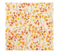 100Pcs Fall Burnt Orange Paper Napkins Autumn Branches Leaves Disposable Party Napkin Thanksgiving Maple Leaf Floral Hand Towel for Birthday Harvest Wedding Tea Party Supplies