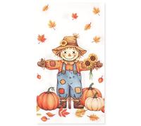 100Pcs Fall Paper Napkins Scarecrow Sunflowers Disposable Guest Napkin Thanksgiving Pumpkins Maple Leaf Bathroom Hand Towel for Autumn Harvest Birthday Wedding Party Supplies