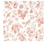 100Pcs Fall Red & White Floral Chinoiserie Paper Napkins 6.5"
