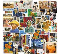 100PCS Famous Paintings & Sculptures Art Stickers, Vinyl Waterproof Classic Stickers, Western Retro Van Gogh Oil Painting Style Sticker, Artist Decals for Laptop Cup Guitar Helmet Luggage Phone