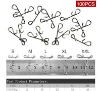 100pcs Fast Fishing Swivel Snap Clips, Stainless Steel SXXL, Ideal for Catching Various Fish in Fresh and Saltwater (L)