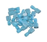 100Pcs Female Spade Wire Connectors, 16-14 AWG Nylon Fully Insulated Wire Quick Disconnects Spade Terminal Connectors Wire Crimp Terminal (Blue, FDFN2-250)