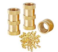 100Pcs Female Thread Knurled Nuts, Brass Threaded Insert, Femeal Knurled, Embedment Nuts for 3D Printing Parts, M4 x 8mm x 6mm
