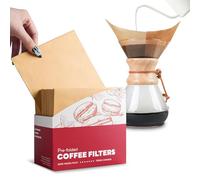 100Pcs Filters for Chemex,5-13 Cups Paper Coffee Filters,Pre-Folded & Natural & Unbleached,Tear-Resistant & No Grit & Easily Filterable Coffee, with Chemex Pour-Over Coffee Makers