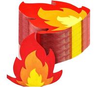 100pcs Fire Napkins Paper Napkins Disposable Party Napkins Flame Shaped Napkins for Firefighter Theme Fire Truck Birthday Pentecost Party