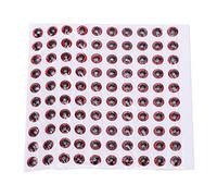 100Pcs Fish Eyes 5mm Durable 3D Round Soft DIY Lightweight Delicate Fishing Lure Eyes (Red)