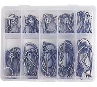 100pcs Fish Hooks Set Saltwater Carbon Steel Barbed Single Circle 3-12 Fishing Hook Freshwater Carp Sea Tackle Accessories Creative and Popular
