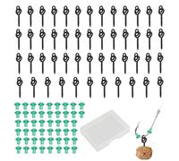 100Pcs Fishing Bait Screws Hook Stoppers, 50Pcs Durable Rubber Earring Shank Beads Stops 50Pcs Rustproof Screw Oval Loop Rings Pop Up Terminal Rig Tackle Accessories for Carp Boilies Thread Boilie