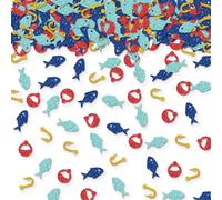 100pcs Fishing Confetti, Colorful Glitter O-Fish-Ally One Table Confetti, Fisherman Theme Birthday Paper Scatters, Fish Theme Birthday/Retirement Party Table Decoration