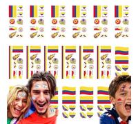 100pcs Flag Temporary Tattoos for 2026, Waterproof Tattoo Stickers for Face & Body, National Tattoos, Soccer Party Supplies football Fans (G)