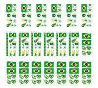 100pcs Flag Temporary Tattoos for 2026, Waterproof Tattoo Stickers for Face & Body, National Tattoos, Soccer Party Supplies football Fans (E)