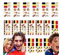 100pcs Flag Temporary Tattoos for 2026, Waterproof Tattoo Stickers for Face & Body, National Tattoos, Soccer Party Supplies football Fans (F)