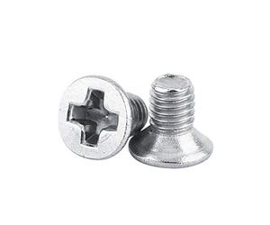 100Pcs Flat Head Machine Screws Countersunk Stainless Steel SS304 Full Thread Bolts Plain Finish (M3×5mm)