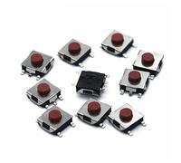 100PCS Flat Red SMD 5Pin 6x6 Tact Push Button Switch 6 * 6 * 3.1MM Micro Switch 6x6x3.1mm