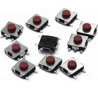 100PCS Flat Red SMD 5Pin 6x6 Tact Push Button Switch 6 * 6 * 3.1MM Micro Switch 6x6x3.1mm