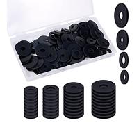 100pcs Flat Rubber Washers, 18/20/25/30mm Rubber Washers Heavy Duty Black Rubber Grommet Vibration Damping Pads for Household Appliances Faucets Screws Bolts