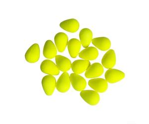 100pcs Float Tip Tail Visual Beads with Center Hole for Fishing Float Top Indicator Eye Catching Beans (50pcs Yellow)