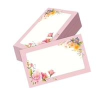 100Pcs Floral Notecard 3.5x2.1Inch Unruled Small Note Memo Card for Messages Note Gift Wrapping Invitation Handwriting Practice Card