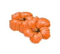 100Pcs Floral Paper Napkins - Orange Flower Shaped Party Napkins with Orange Flower Pattern Decor for Wedding, Birthday, Baby Shower, Garden Gatherings, Bridal Shower, and Floral Event Decorations