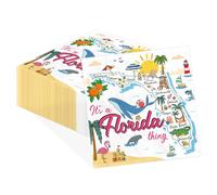 100Pcs Florida Holiday Paper Napkins 3 Ply Disposable Beach Theme Large Dinner Napkins It's a Florida Thing Square Beverage Napkin for Birthday Bars Restaurants Lunch Dinner Summer Party Supplies
